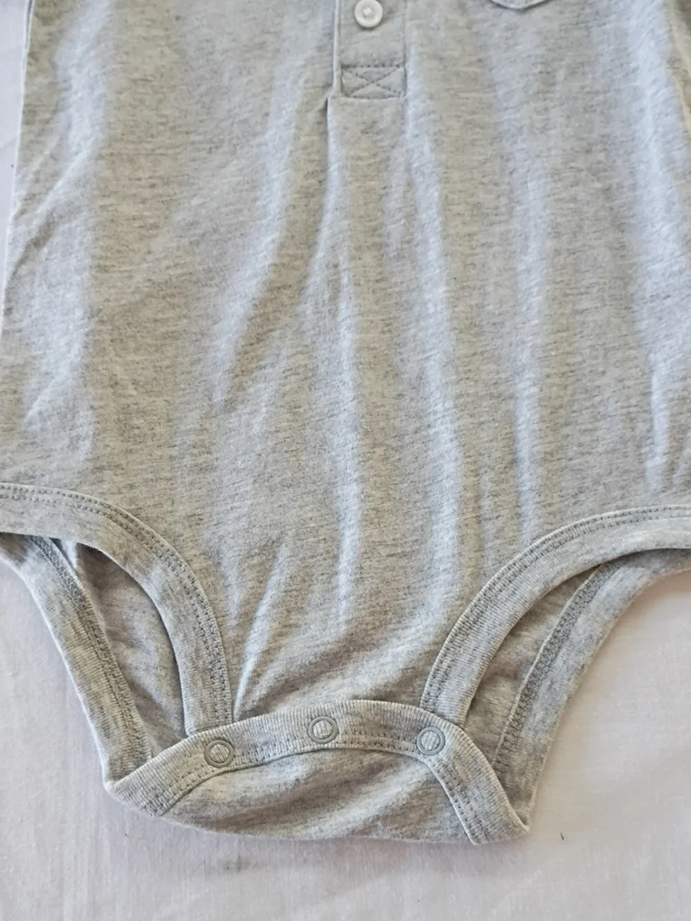 NWT Carter's Heather Gray Polo-Style Baby Bodysuit with Anchor Patch Sz 18 Month